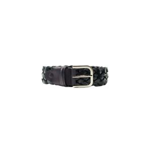 Blue full-grain calfskin braided belt