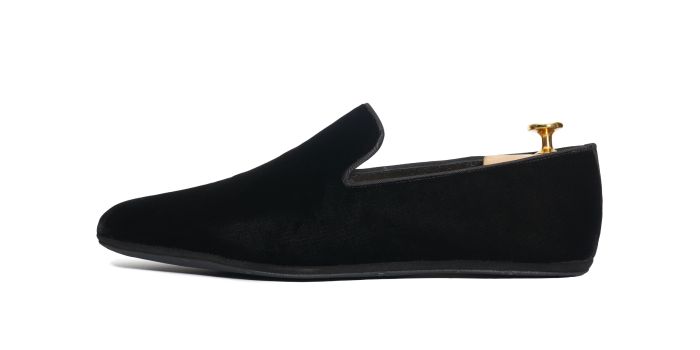 NOTRE DAME, SKU: GC20GG-Pantofola chiusa in velluto nero-fondo gomma