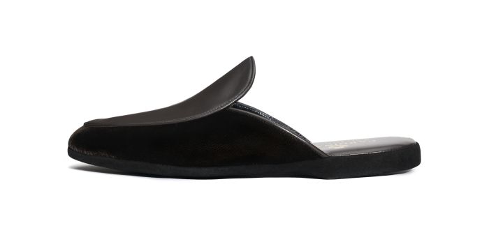  VENDOME, SKU: G 61-Pantofola classica in velluto e nappa nera
