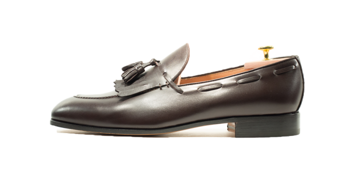 ANTIBES, SKU: 5816-vitello pieno fiore morbidissimo-test di moro-cuoio cucito