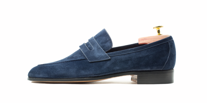 SAINT TROPEZ, SKU: 5809-camoscio blu cobalto-cuoio