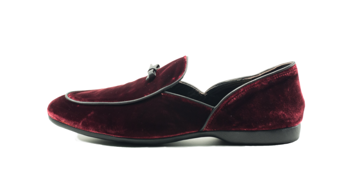 RIALTO, SKU: PANTOFOLA CHIUSA CON LACCETTO IN VELLUTO BORDEAUX