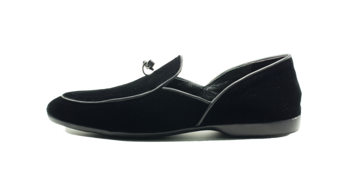 RIALTO, SKU: PANTOFOLA CHIUSA CON LACCETTO IN VELLUTO NERO