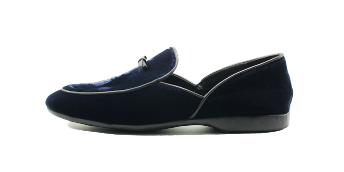 RIALTO, SKU: PANTOFOLA CHIUSA CON LACCETTO IN VELLUTO BLU 