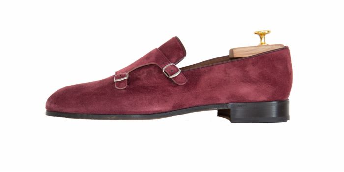 DRAKE, SKU: 5811-camoscio bordeaux- fondo cuoio cucito