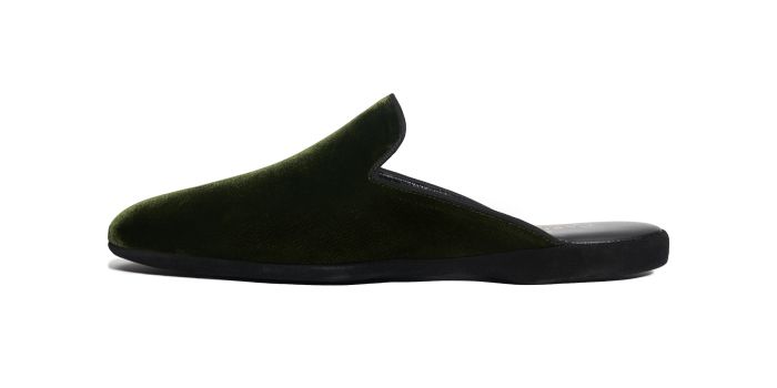  VENDOME, SKU: G15-PANTOFOLA APERTA IN VELLUTO VERDE-FONDO CAMOSCIO